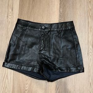 Faux leather high waisted shorts
